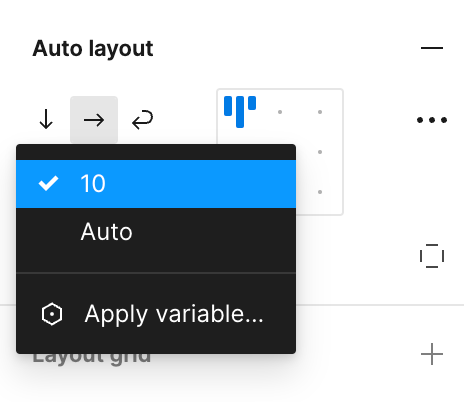 Using a variable to set the padding and gap in an auto layout