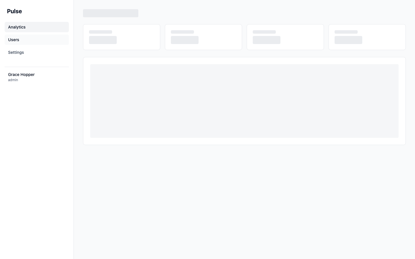 Loading skeletons shown while data fetches