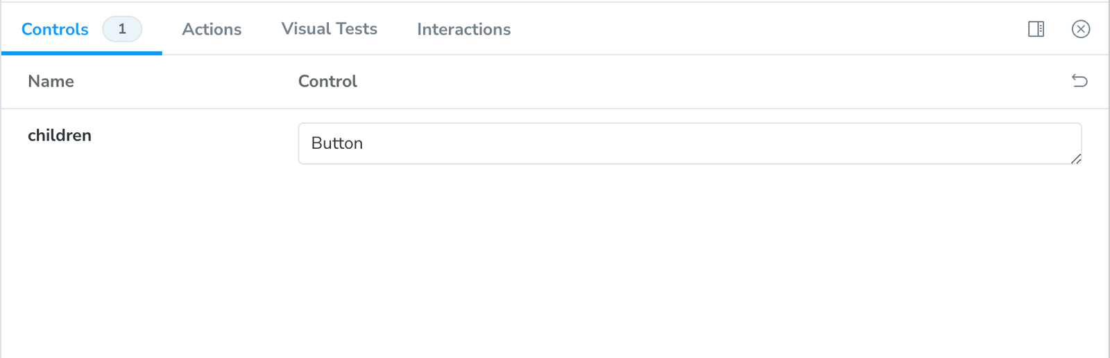 A basic implementation of controls in Storybook