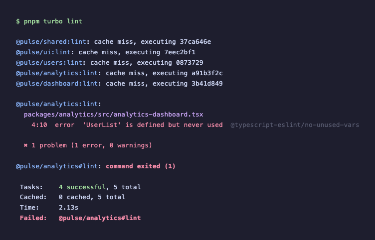 Lint output showing a boundary violation error