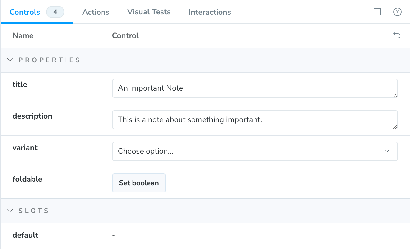 A select control for the callout variation