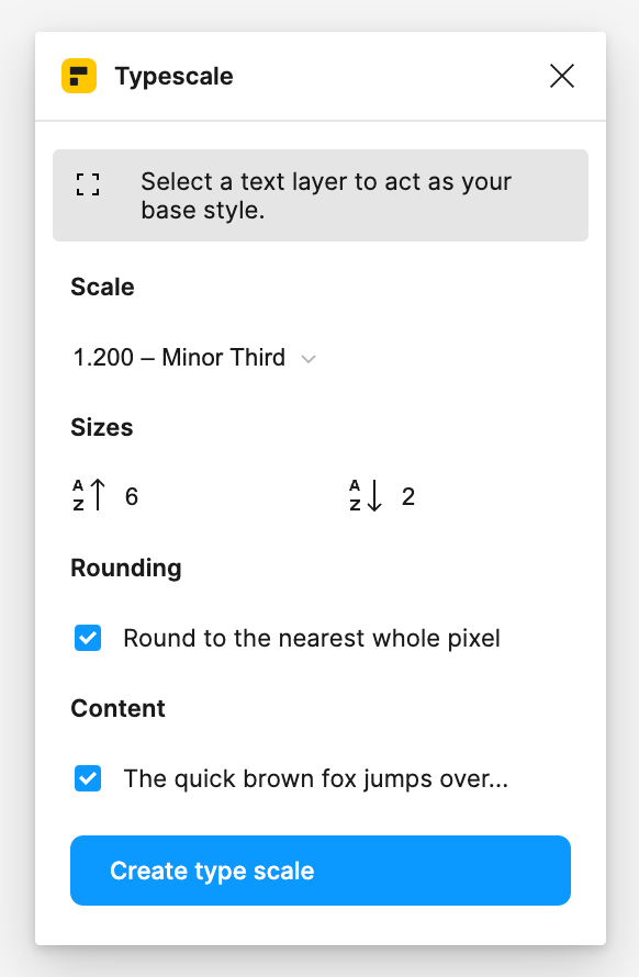 Figma Typescale plugin
