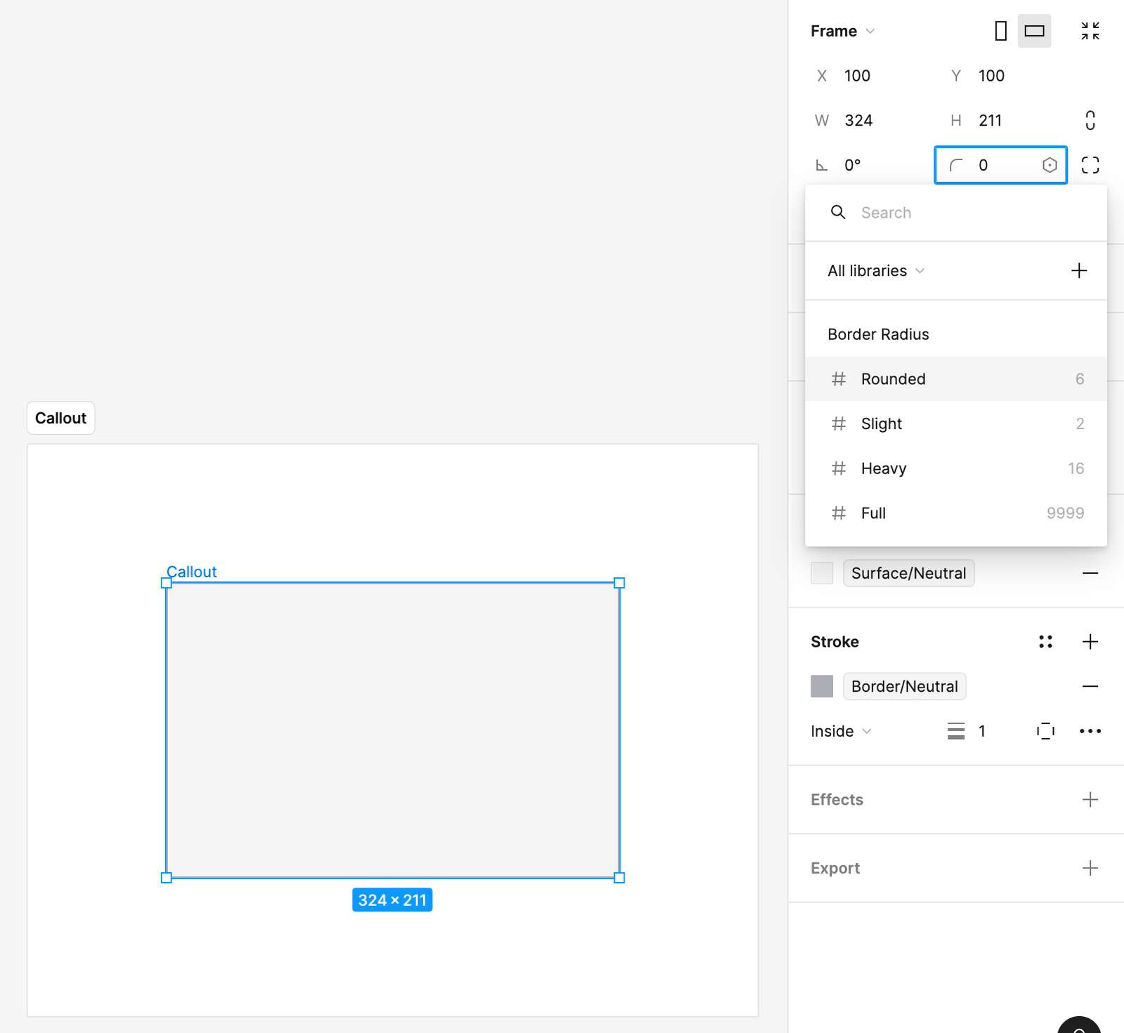Using a Figma variable for the border radius