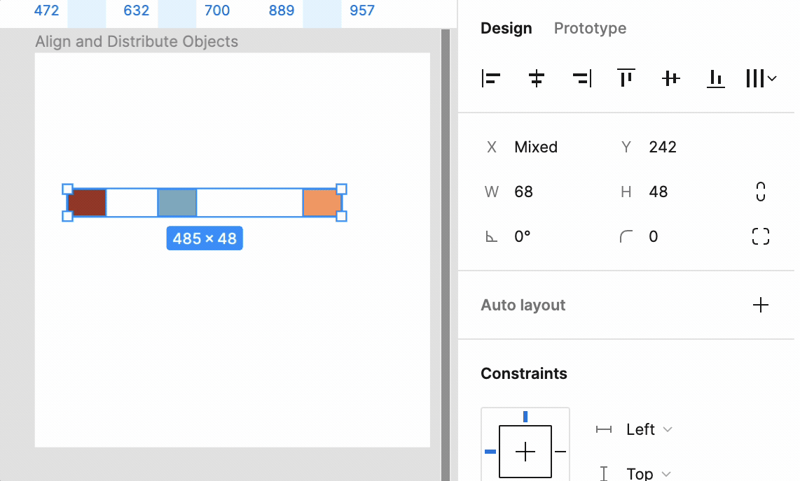 Distributing objects in Figma